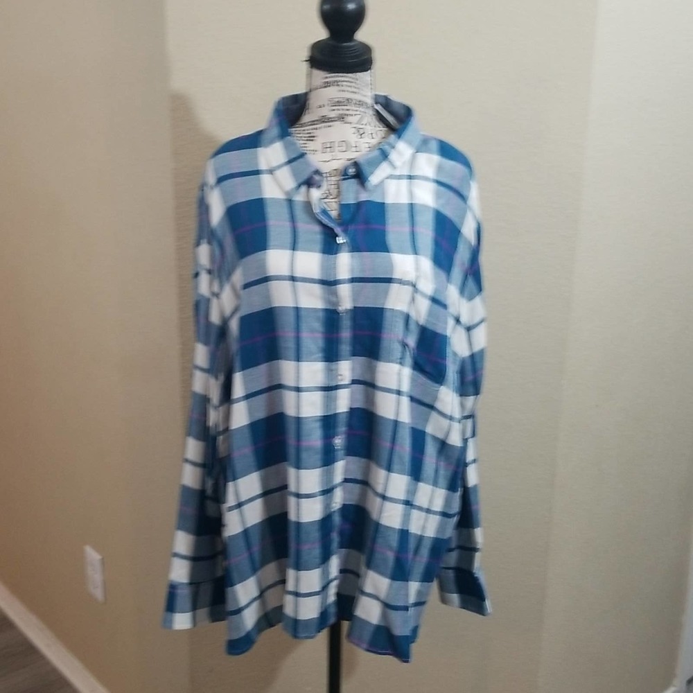 CATO‎ plaid shirt plus size 22 NEW